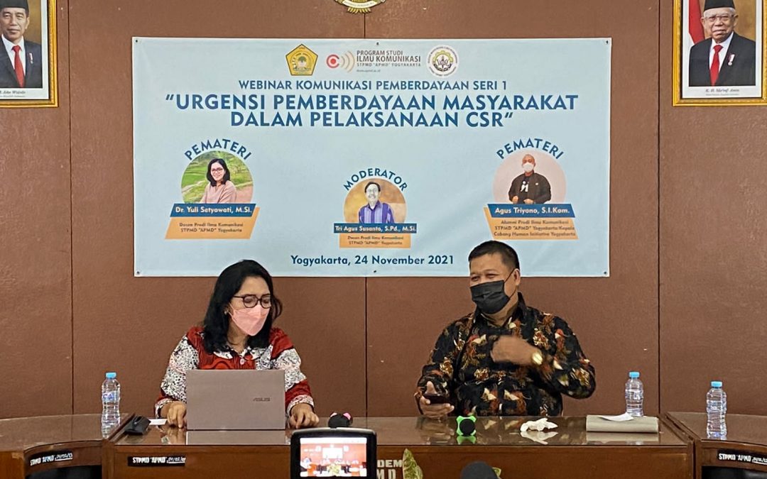WEBINAR KOMUNIKASI PEMBERDAYAAN SERI 1 : URGENSI PEMBERDAYAAN MASYARAKAT DALAM PELAKSANAAN CSR